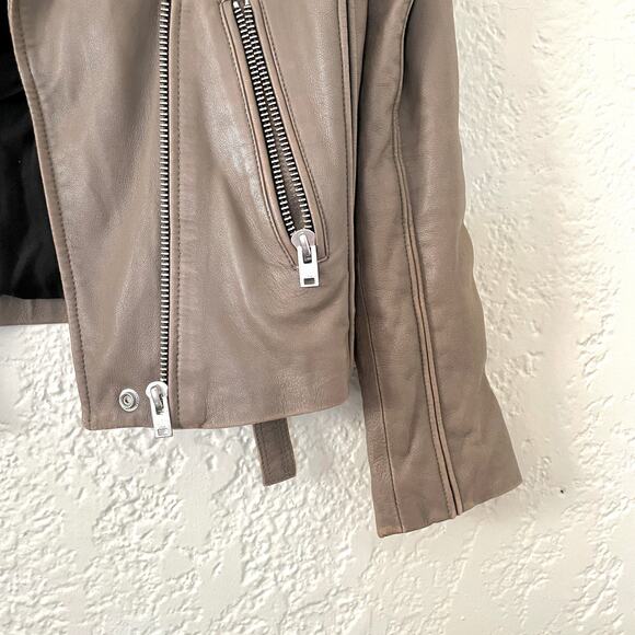 IRO Tara Leather Moto Motorcycle Biker Jacket Brown sz 40 US 6 8 - Picture 3 of 12
